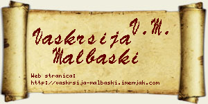 Vaskrsija Malbaški vizit kartica